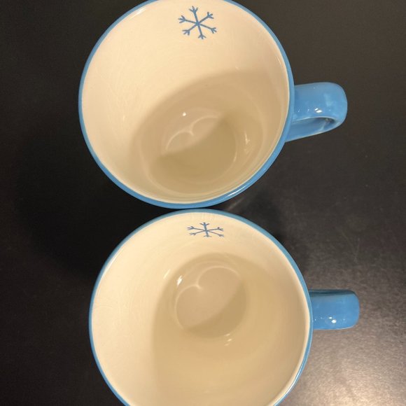 Set of 2 Hand Painted Snowman Sledding  Ceramic Mugs by NorthCrest Home - Picture 4 of 7